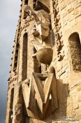 Travel photography:Sculpture on the Sagrada Familia Passion Facade, Spain