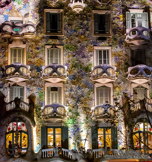 Casa Batló on the Illa de la Discòrdia by architect Antoni Gaudí