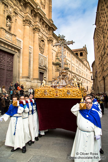 Religious procession during Semana Santa (Easter) in Salamanca 