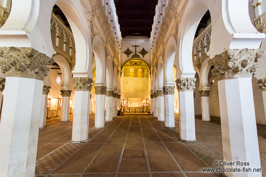 Arches inside the Santa Maria la Blanca synagogue in Toledo