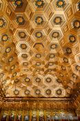 Travel photography:Ornate ceiling in the Alcazar castle in Segovia, Spain