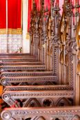 Travel photography:Wooden chairs in the Alcazar castle in Segovia, Spain