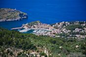 Travel photography:Aerial view of Port de Soller, Spain