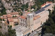 Travel photography:Aerial view of the Montserrat monastery, Spain