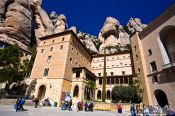 Travel photography:Montserrat monastery main square, Spain