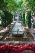 Travel photography:Water fountain in the park S’Hort del Rei in Palma, Spain