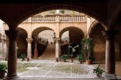 Travel photography:Classical baroque patio in a Palma house, Spain