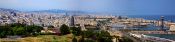 Travel photography:Superwide panorama of Barcelona seen from Montjuic, Spain
