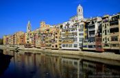 Travel photography:Houses along the Ter river in Girona, Spain