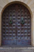Travel photography:Old wooden door in Sitges, Spain