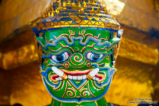 Golden demon sculpture at Wat Phra Kaew, the Bangkok Royal Palace