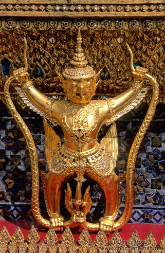 Golden Garuda figure at Wat Phra Kaew in Bangkok