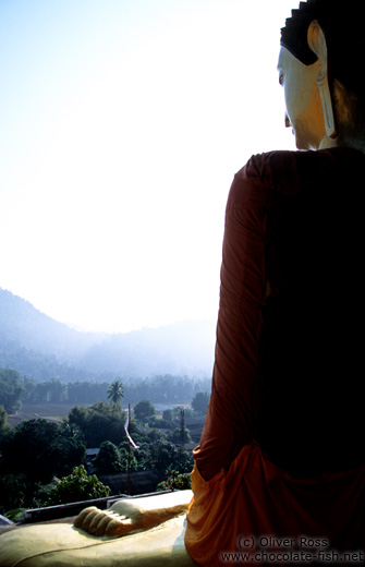 Giant Buddha guarding a valley near Chiang Rai