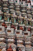 Travel photography:Detail of the giant stupas at Bangkok´s Wat Arun temple, Thailand