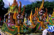 Travel photography:Decorated carts at a festival in Trang, Southern Thailand, Thailand