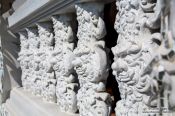 Travel photography:Facade detail at the Chiang Rai Silver Temple, Thailand