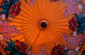Travel photography:Finished parasol at the Bo Sang parasol factory, Thailand