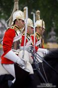 Travel photography:Horse guards parading outside London´s Buckingham Palace, United Kingdom, England
