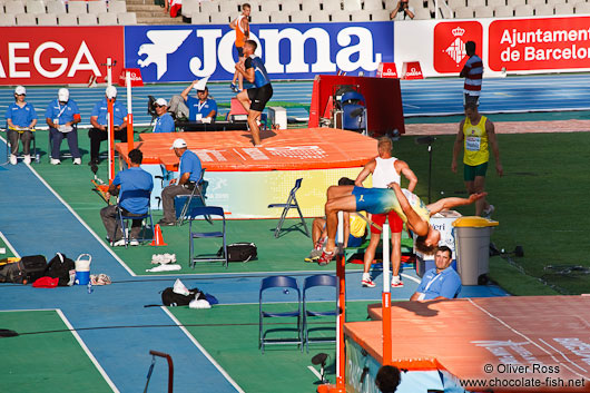 Nicklas Wiberg over 2.04m in the Decathlon High Jump