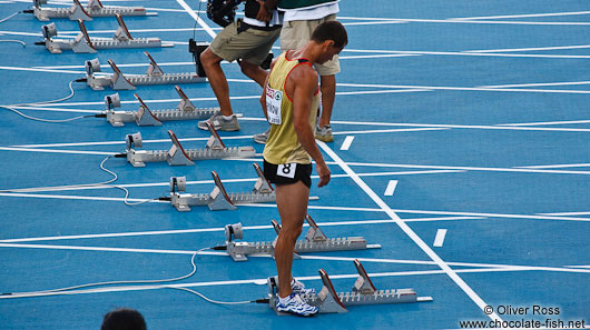 Alexander Kosenkow preparing for the 100m Men´s Semi-Final