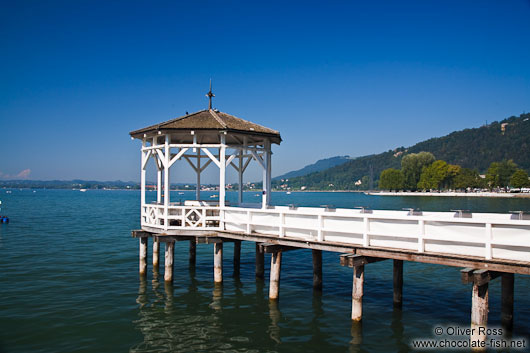 Pier at the lake shore in Bregenz 