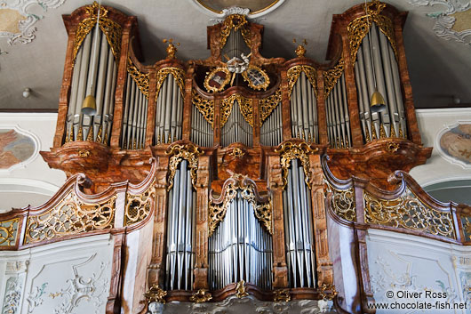 Organ inside the St. Gallus church in Bregenz