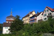 Travel photography:Houses in the Upper town in Bregenz , Austria