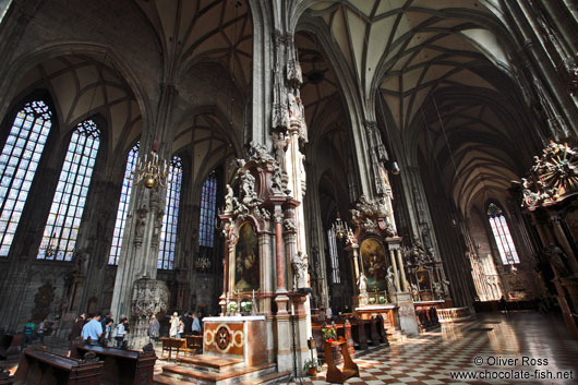 Inside Stephansdom cathedral