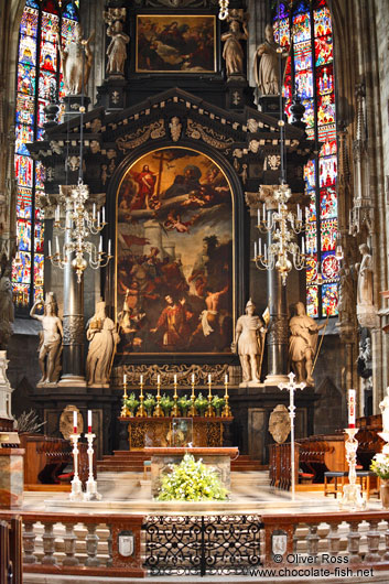 Main altar inside Stephansdom cathedral