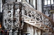 Travel photography:Stone pulpit inside Stephansdom cathedral, Austria