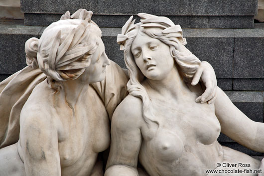 Detail on the Pallas Athene fountain outside the parliament building in Vienna