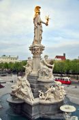 Travel photography:The Pallas Athene fountain outside the parliament building in Vienna, Austria