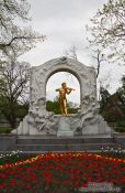 Travel photography:Sculpture of Johann Strauss II in Vienna´s city park , Austria