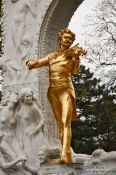 Travel photography:Sculpture of Johann Strauss II in Vienna´s city park , Austria