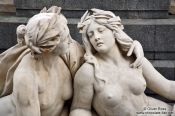 Travel photography:Detail on the Pallas Athene fountain outside the parliament building in Vienna, Austria