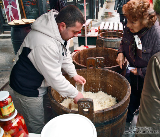 Selling Sauerkraut at Vienna´s Naschmarkt 