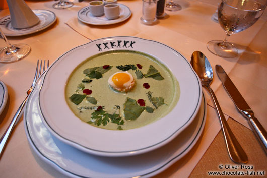 Soup with egg at Vienna´s Rauchfangkehrer restaurant