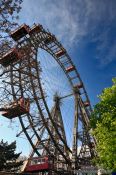 Travel photography:Old iron ferris wheel from 1897 at Vienna´s Prater, Austria
