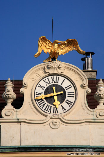 Schönbrunn palace clock with golden goose