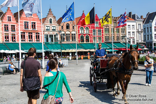 Houses on the main (market) square in Bruges