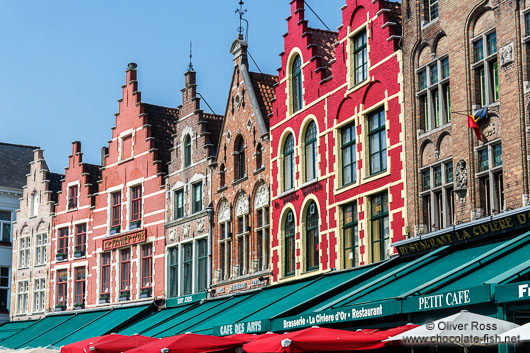 Houses on the main (market) square in Bruges