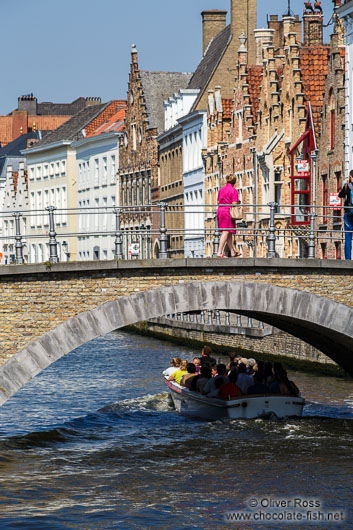 Bridge across canal in Bruges