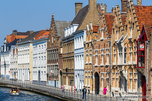 Houses along a canal in Bruges