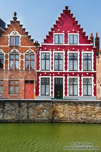 Houses along a canal in Bruges