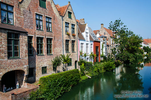 Houses along a canal in Bruges