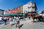 Travel photography:Houses on the main (market) square in Bruges, Belgium