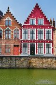 Travel photography:Houses along a canal in Bruges, Belgium