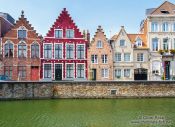 Travel photography:Houses along a canal in Bruges, Belgium