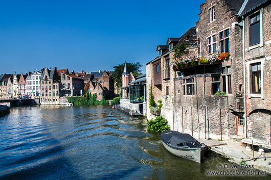 Ghent canal with houses