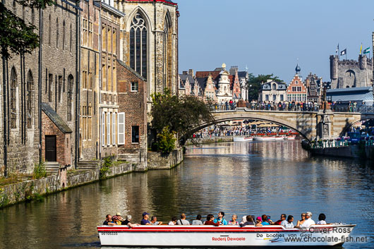 Ghent tourist boat in canal